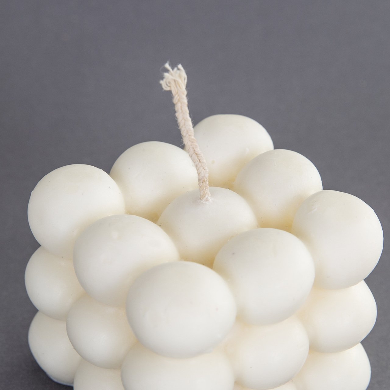 Dekoratif Soya Bubble Mum Krem Renk 6 Cm