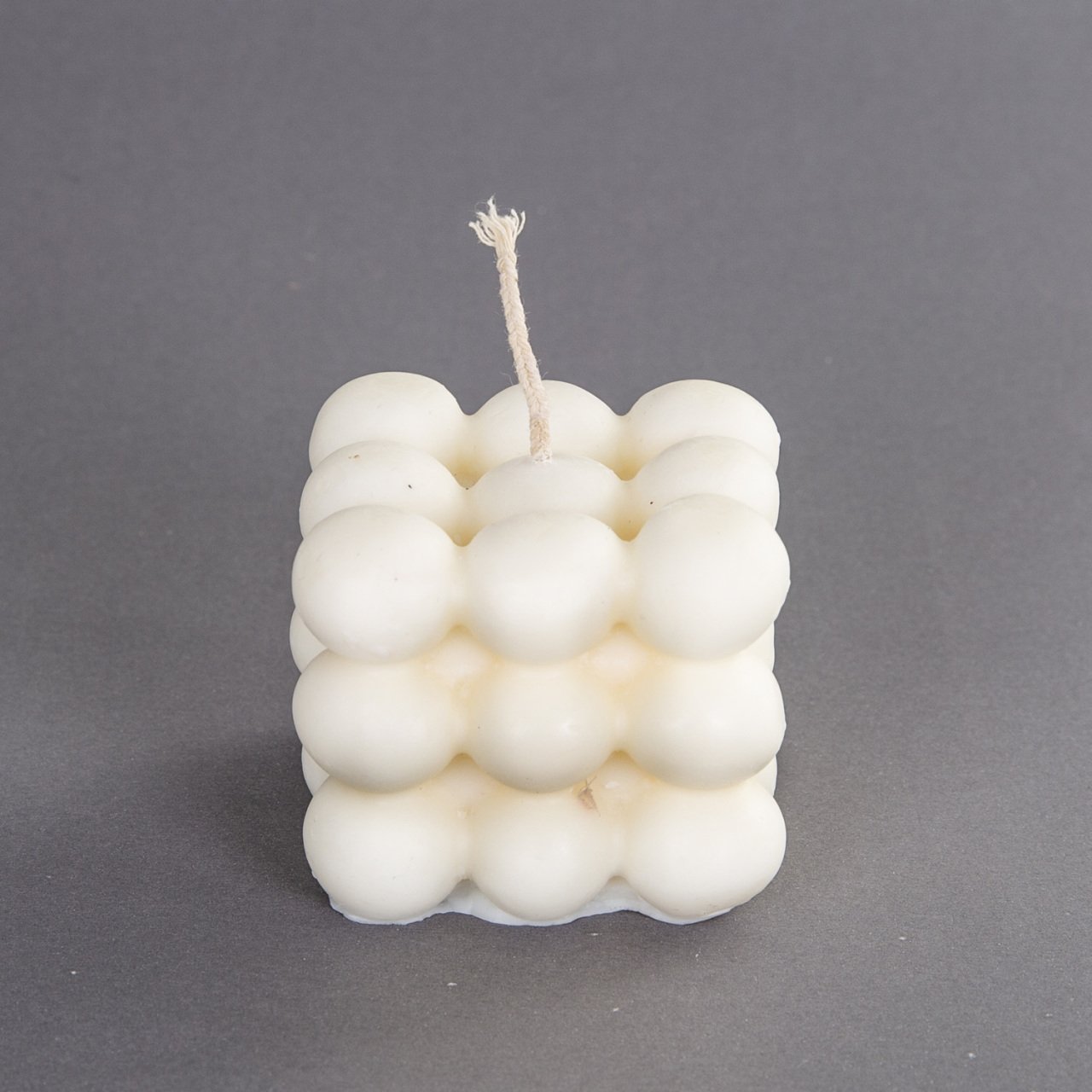 Dekoratif Soya Bubble Mum Krem Renk 6 Cm