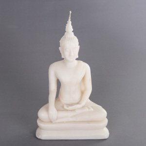 Buda Oturan Heykel Mum Krem Renk 22 Cm