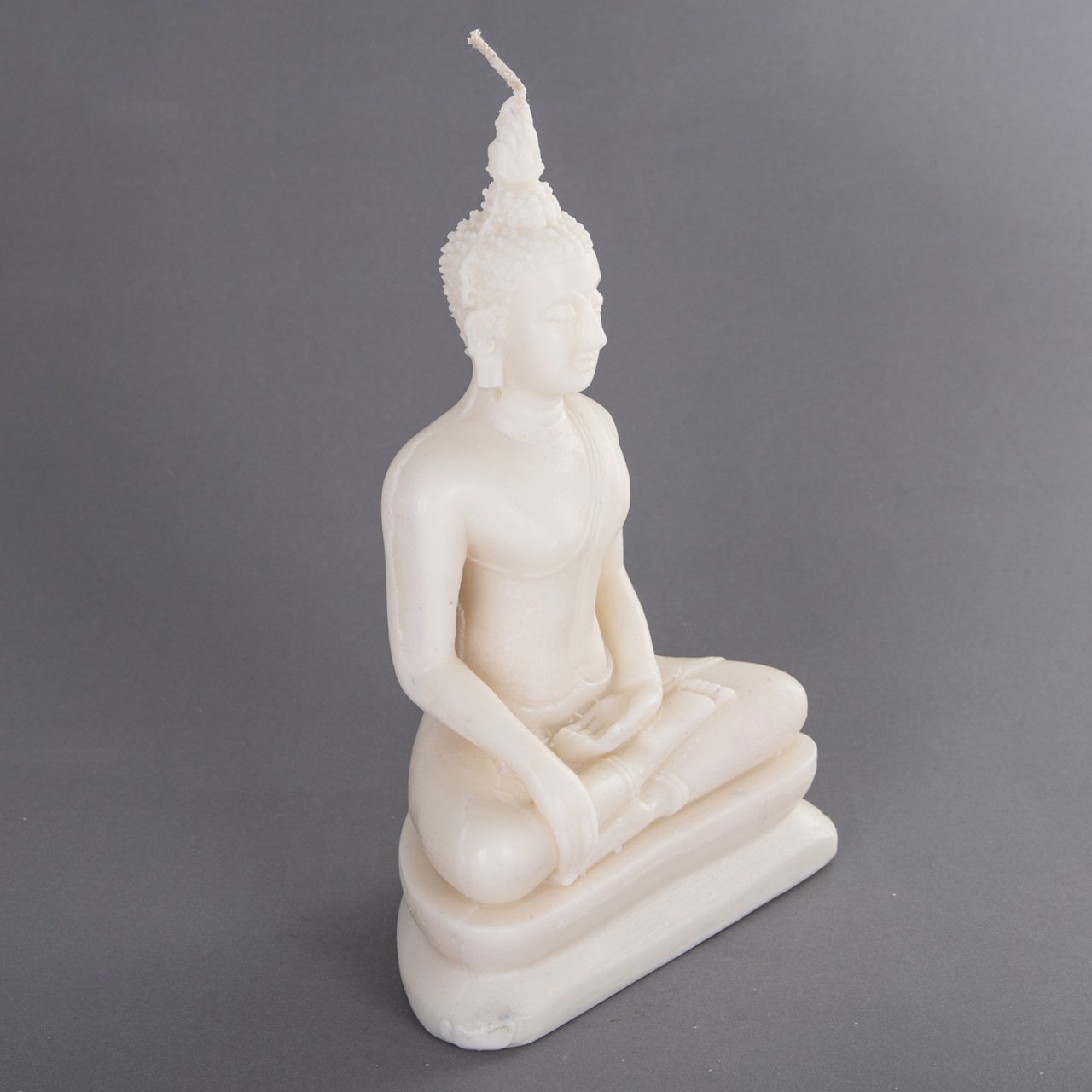 Buda Oturan Heykel Mum Krem Renk 22 Cm