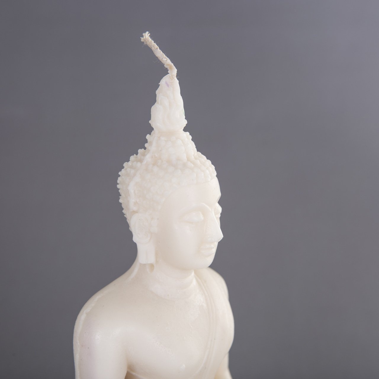 Buda Oturan Heykel Mum Krem Renk 22 Cm