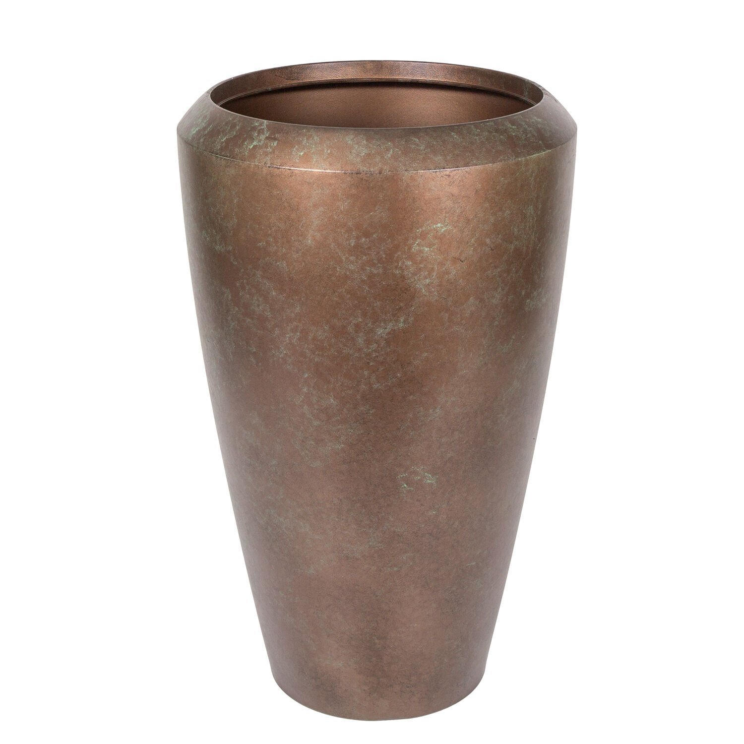 Konik İç ve Dış Mekan Saksı Orta Boy Bakır Eskitme 44,3x44,3x69,8 Cm.