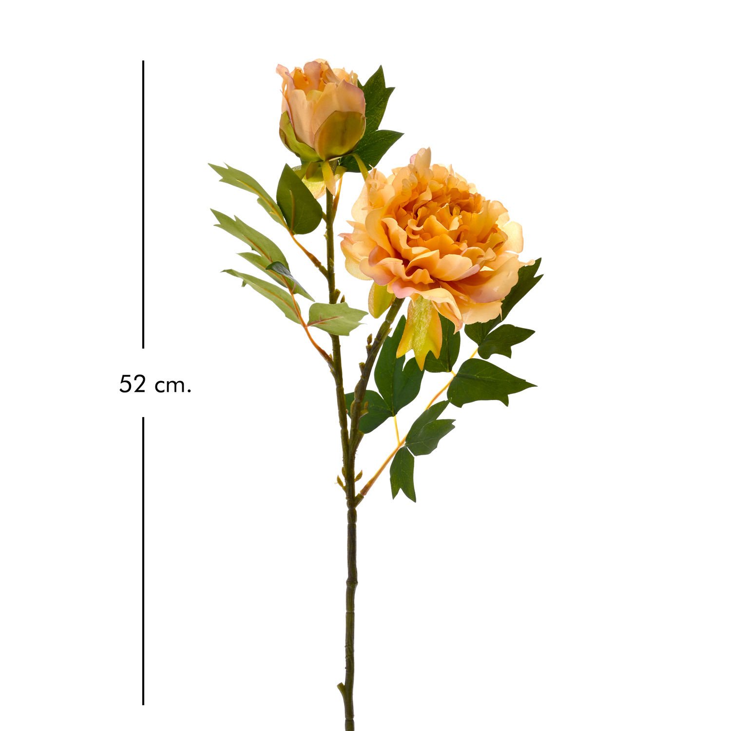 Yapay Şakayık Dalı, Tomurcuklu, Somon Renk - 52 cm