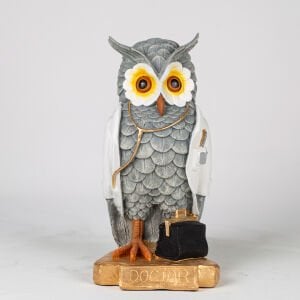 Biblo Beyaz Önlüklü Doktor Baykuş Gri 17x33x14 Cm.