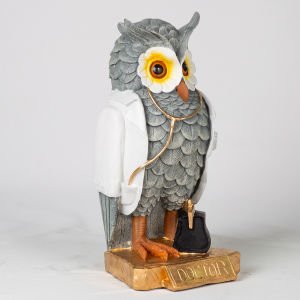 Biblo Beyaz Önlüklü Doktor Baykuş Gri 17x33x14 Cm.