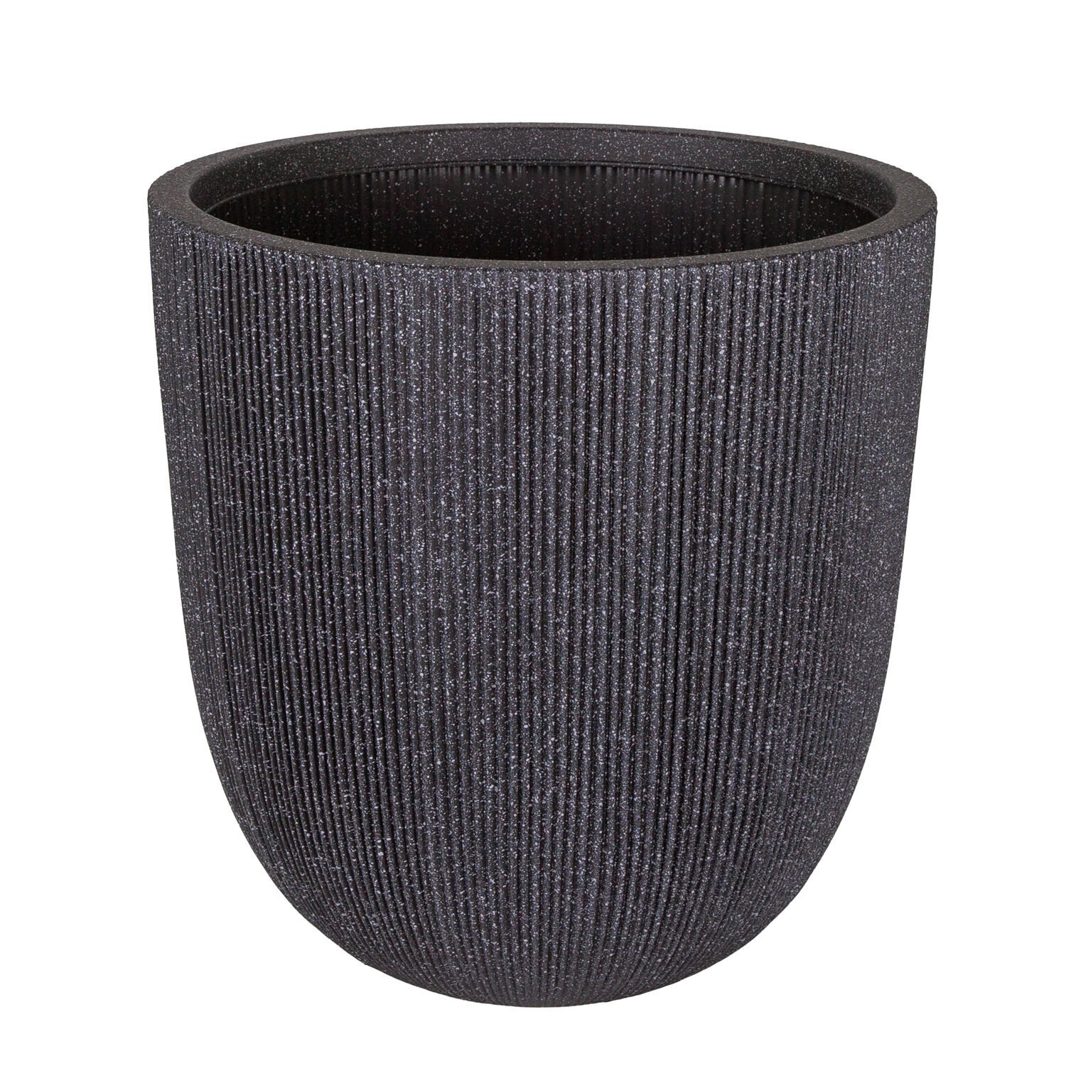 Oval İç ve Dış Mekan Saksı Büyük Boy Koyu Antrasit 44x44x44,5 Cm.