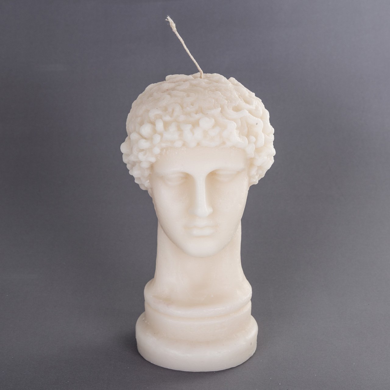 Dekoratif Hermes Büst Mum Krem Renk 23 Cm