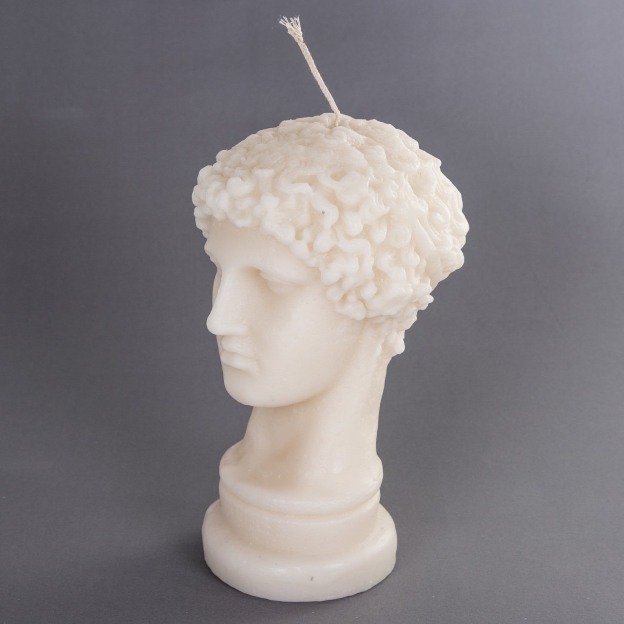 Dekoratif Hermes Büst Mum Krem Renk 23 Cm