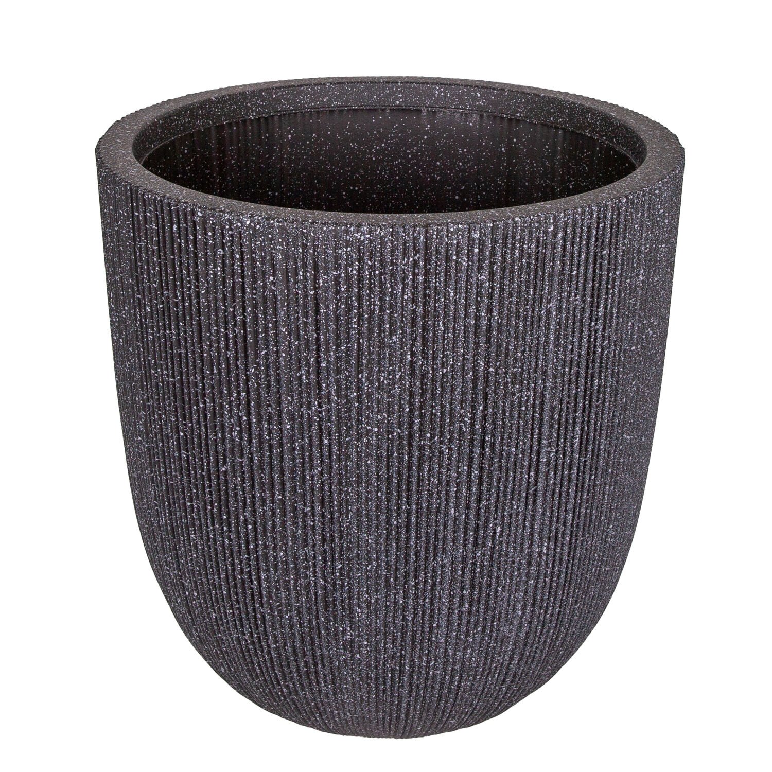 Oval İç ve Dış Mekan Saksı Orta Boy Koyu Antrasit 37x37x37,5 Cm.