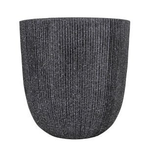 Oval İç ve Dış Mekan Saksı Küçük Boy Koyu Antrasit 31x31x31,5 Cm.