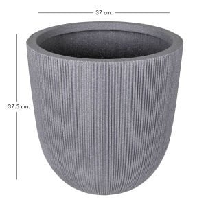 Oval İç ve Dış Mekan Saksı Gri Orta Boy 37x37x37,5 Cm.