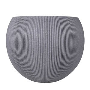 Oval İç ve Dış Mekan Saksı Gri Büyük Boy 53x53x41 Cm.