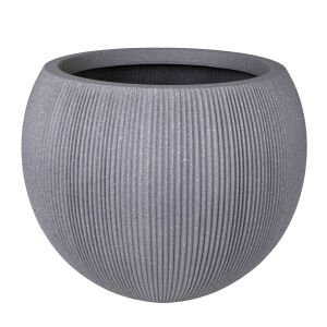 Oval İç ve Dış Mekan Saksı Gri Büyük Boy 53x53x41 Cm.