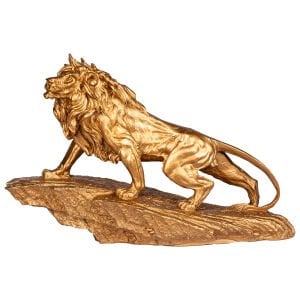Dekoratif Polyester Biblo Aslan Gold 54x36 Cm.