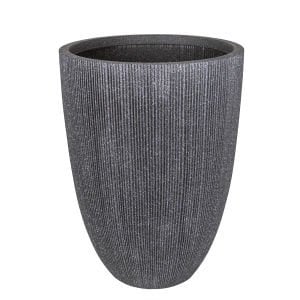 Oval İç ve Dış Mekan Saksı Siyah Büyük Boy 44x44x57,5 Cm.