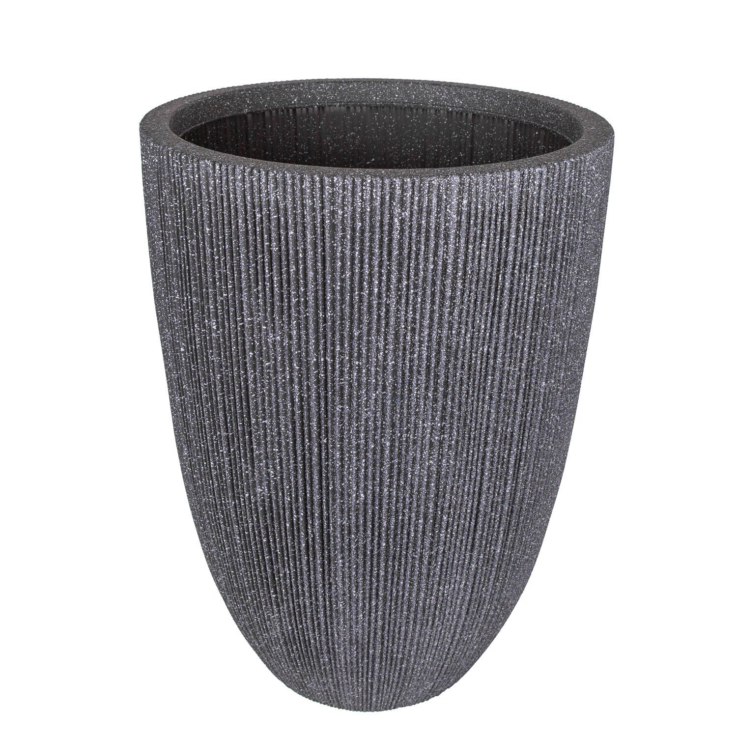 Oval İç ve Dış Mekan Saksı Siyah Orta Boy 37x37x48,5 Cm.