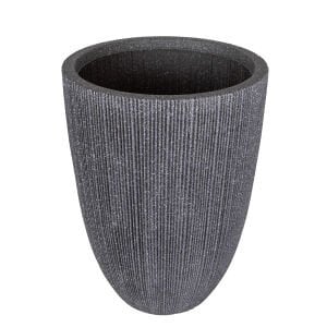 Oval İç ve Dış Mekan Saksı Siyah Orta Boy 37x37x48,5 Cm.