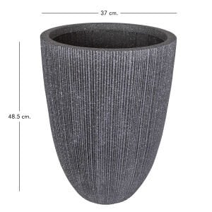 Oval İç ve Dış Mekan Saksı Siyah Orta Boy 37x37x48,5 Cm.
