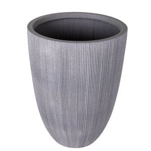 Oval İç ve Dış Mekan Saksı Gri Büyük Boy 44x44x57,5 Cm.