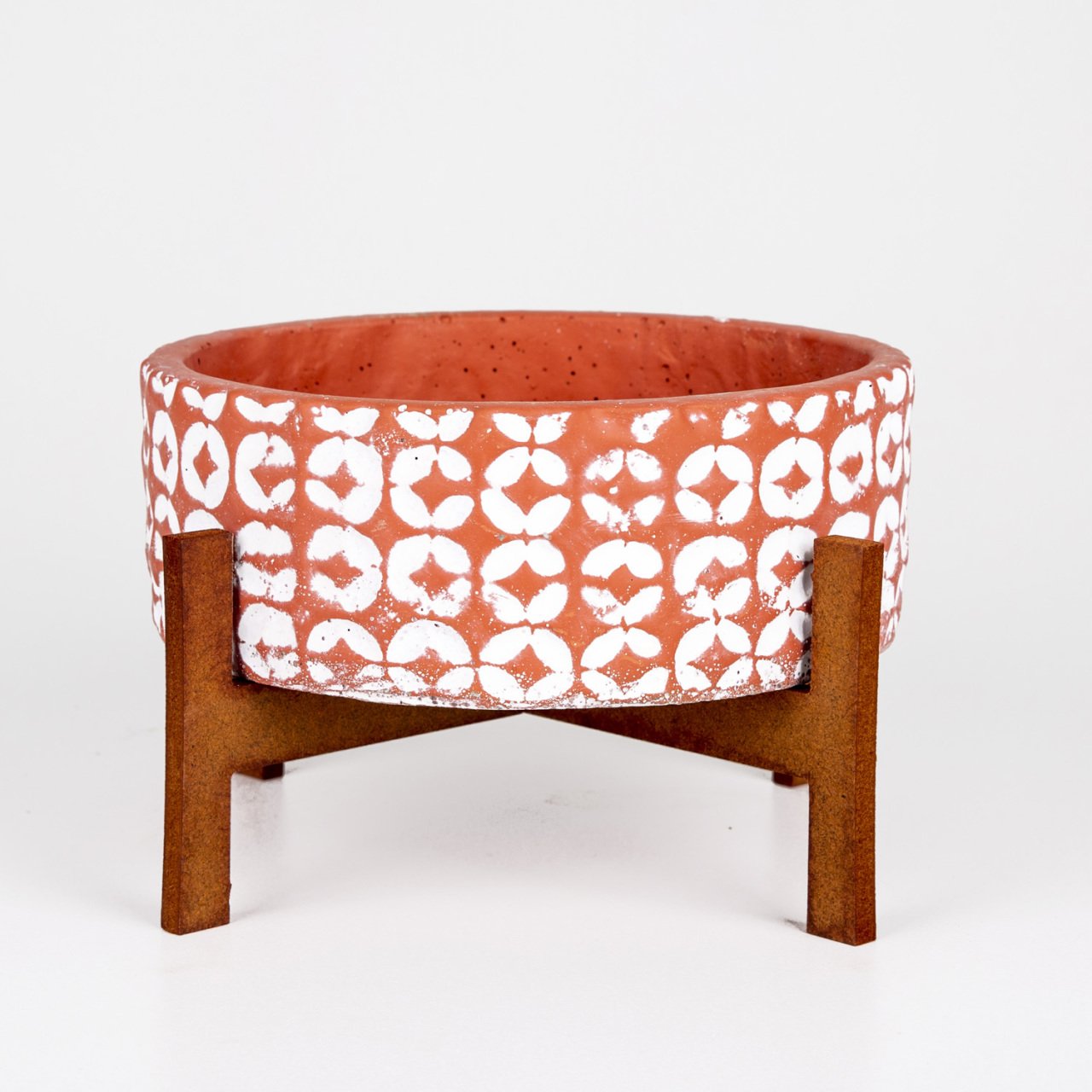 Veramaya Stand Ayaklı Kiremit Renk Aranjman Beton Saksı 20x14 Cm