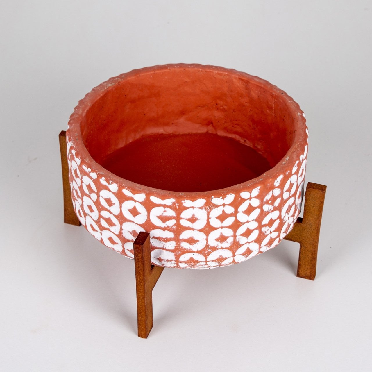 Veramaya Stand Ayaklı Kiremit Renk Aranjman Beton Saksı 20x14 Cm