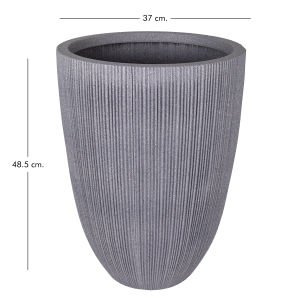 Oval İç ve Dış Mekan Saksı Gri Orta Boy 37x37x48,5 Cm.