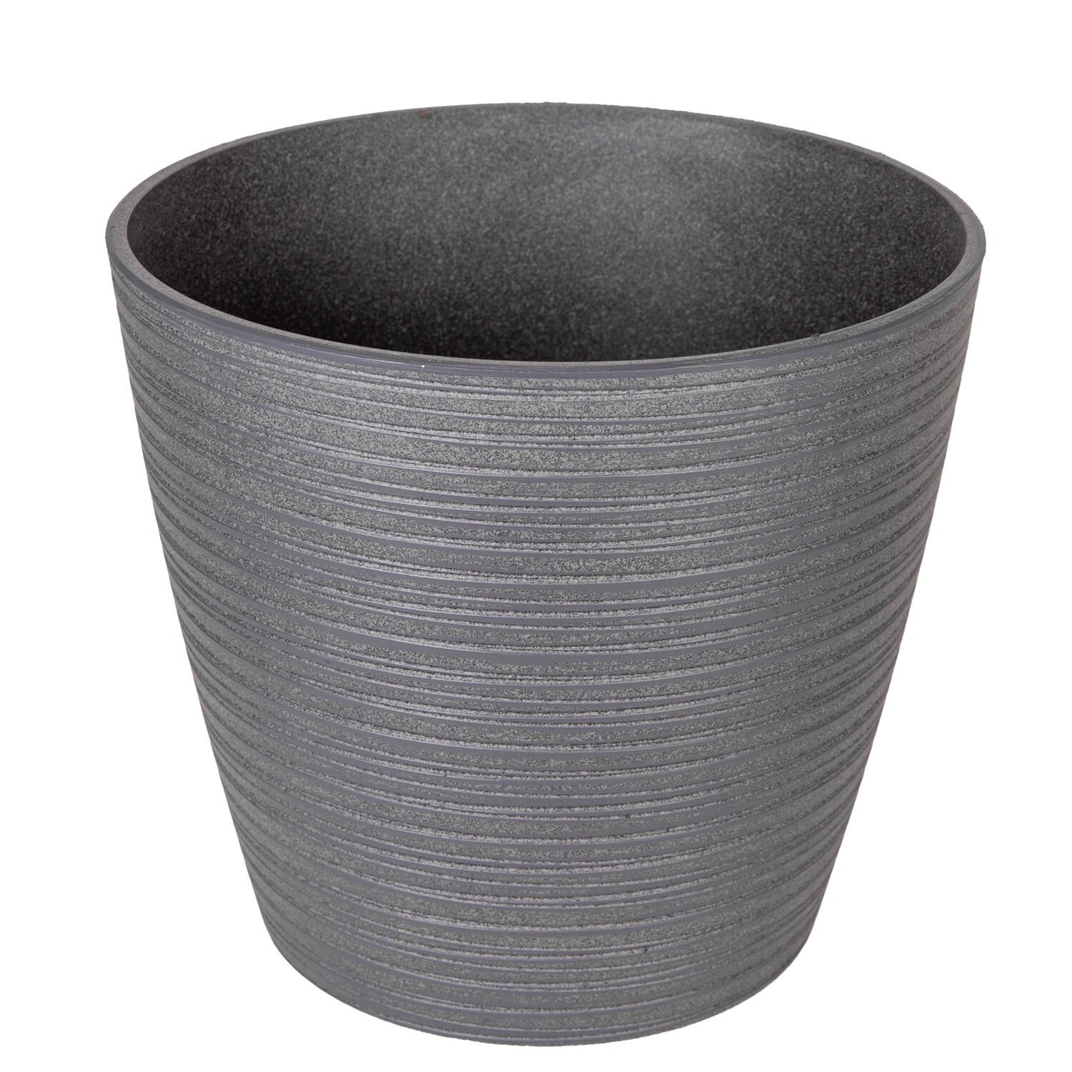 Oval İç ve Dış Mekan Saksı Antrasit Gri Küçük Boy 28x28x25,5 Cm.