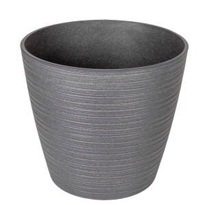 Oval İç ve Dış Mekan Saksı Antrasit Gri Küçük Boy 28x28x25,5 Cm.