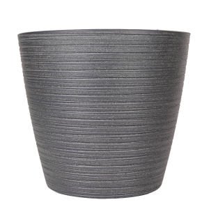 Oval İç ve Dış Mekan Saksı Antrasit Gri Küçük Boy 28x28x25,5 Cm.
