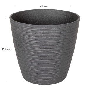 Oval İç ve Dış Mekan Saksı Antrasit Gri Mini Boy 21x21x19,5 Cm.
