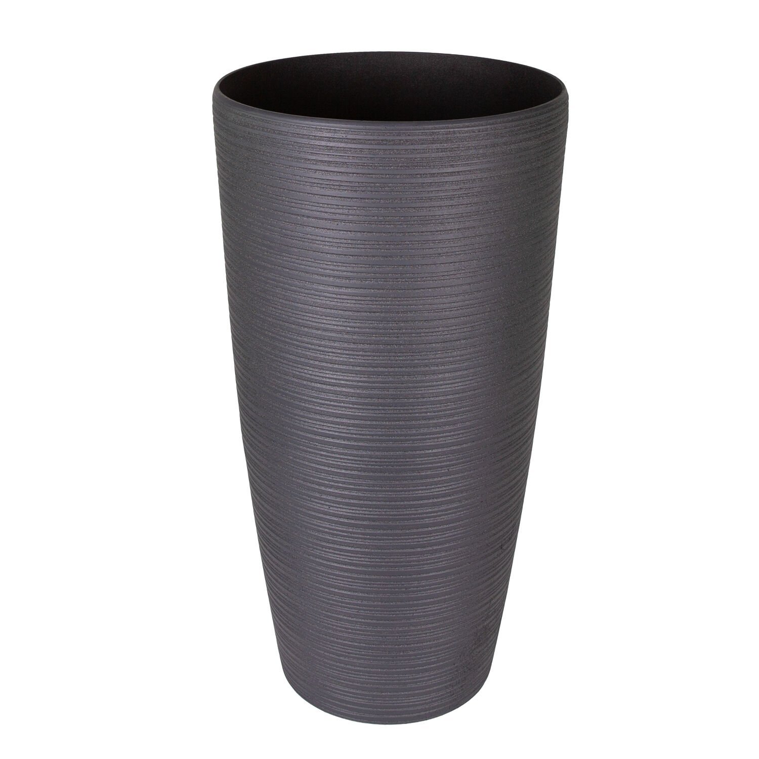 Konik İç ve Dış Mekan Saksı Antrasit Gri Büyük Boy 40x40x75,5 Cm.