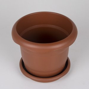 Veramaya Tabaklı Plastik Saksı Kahverengi 2,8 Litre 20x16,5 Cm No:1