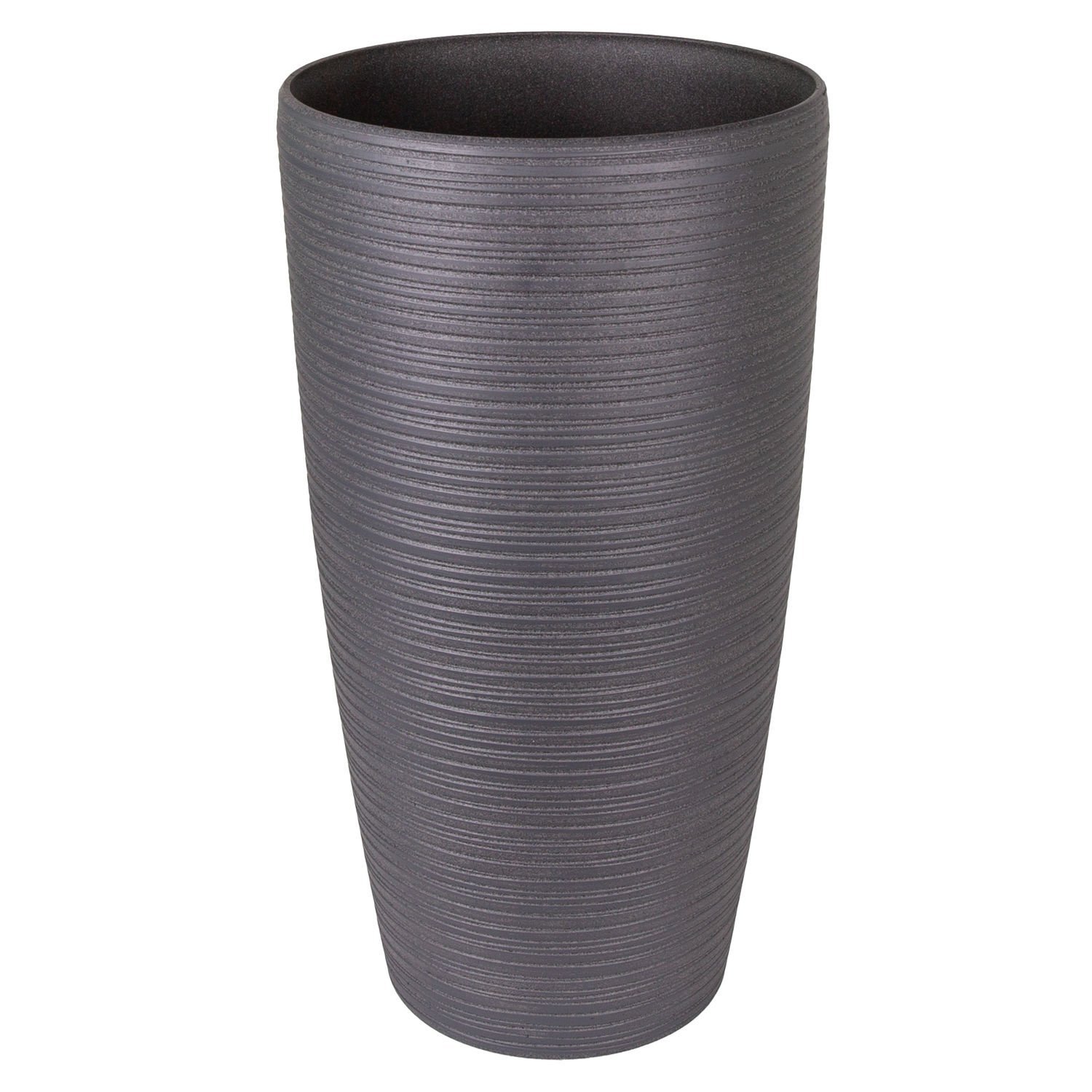 Konik İç ve Dış Mekan Saksı Antrasit Gri Orta Boy 32x32x58 Cm.