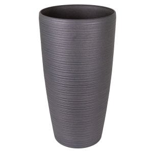 Konik İç ve Dış Mekan Saksı Antrasit Gri Orta Boy 32x32x58 Cm.