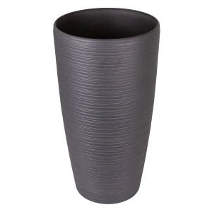 Konik İç ve Dış Mekan Saksı Antrasit Gri Orta Boy 32x32x58 Cm.