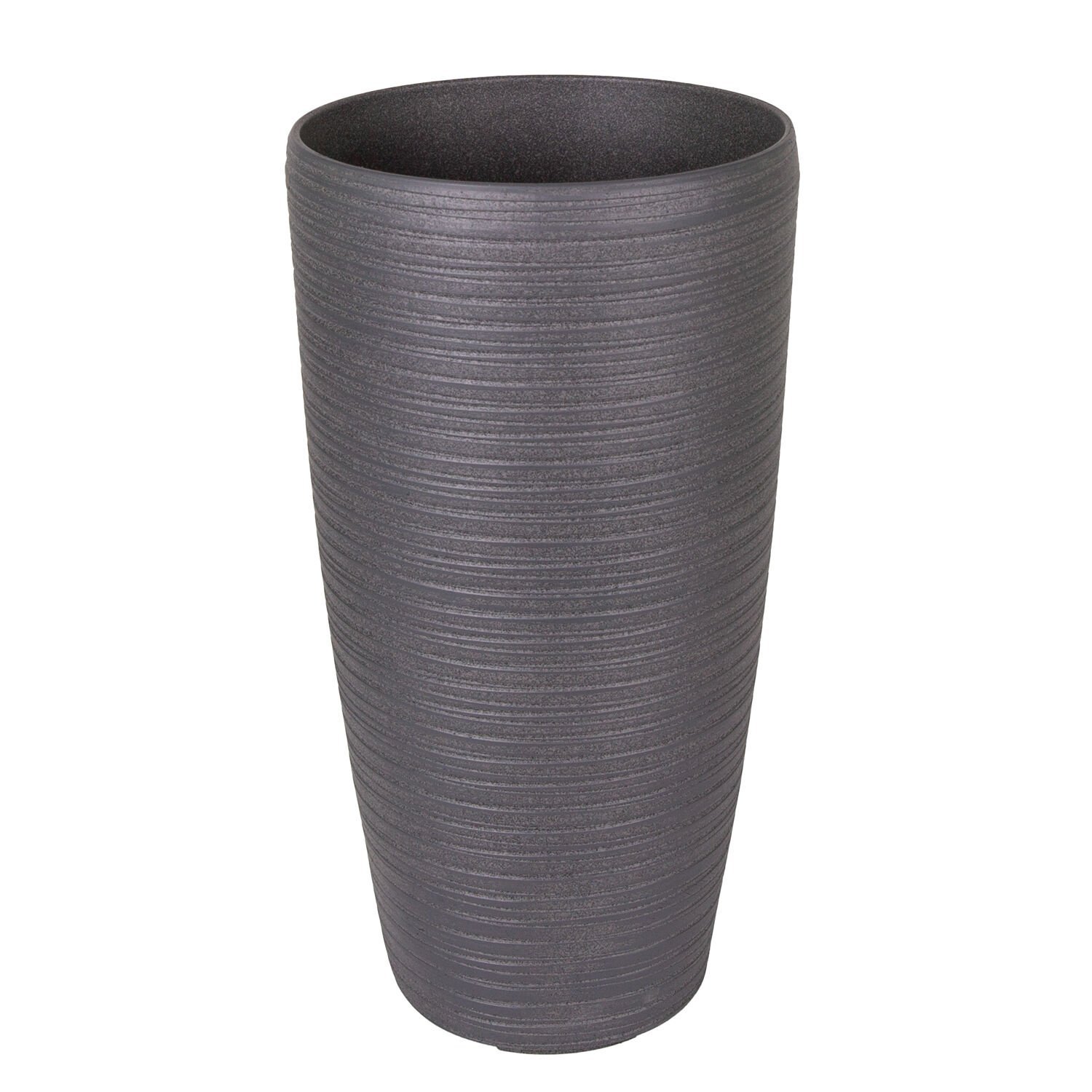 Konik İç ve Dış Mekan Saksı Antrasit Gri Küçük Boy 23x23x42 Cm.