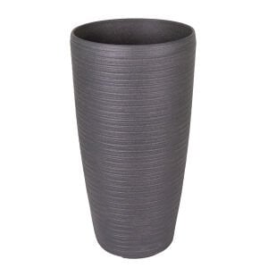 Konik İç ve Dış Mekan Saksı Antrasit Gri Küçük Boy 23x23x42 Cm.