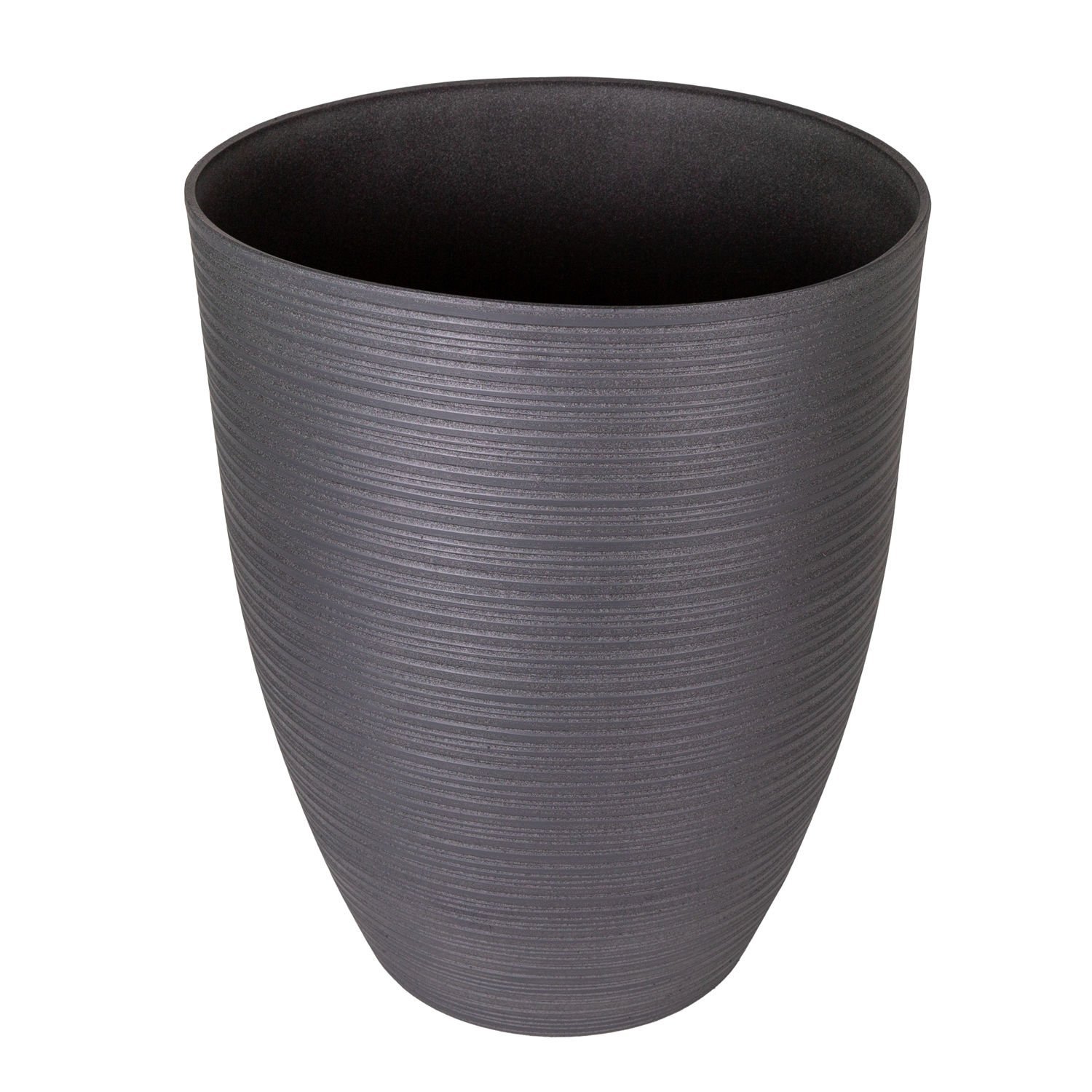Oval İç ve Dış Mekan Saksı Antrasit Gri Büyük Boy 43x43x52,5 Cm.