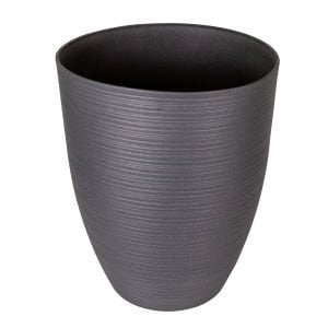 Oval İç ve Dış Mekan Saksı Antrasit Gri Büyük Boy 43x43x52,5 Cm.