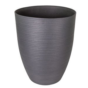 Oval İç ve Dış Mekan Saksı Antrasit Gri Büyük Boy 43x43x52,5 Cm.