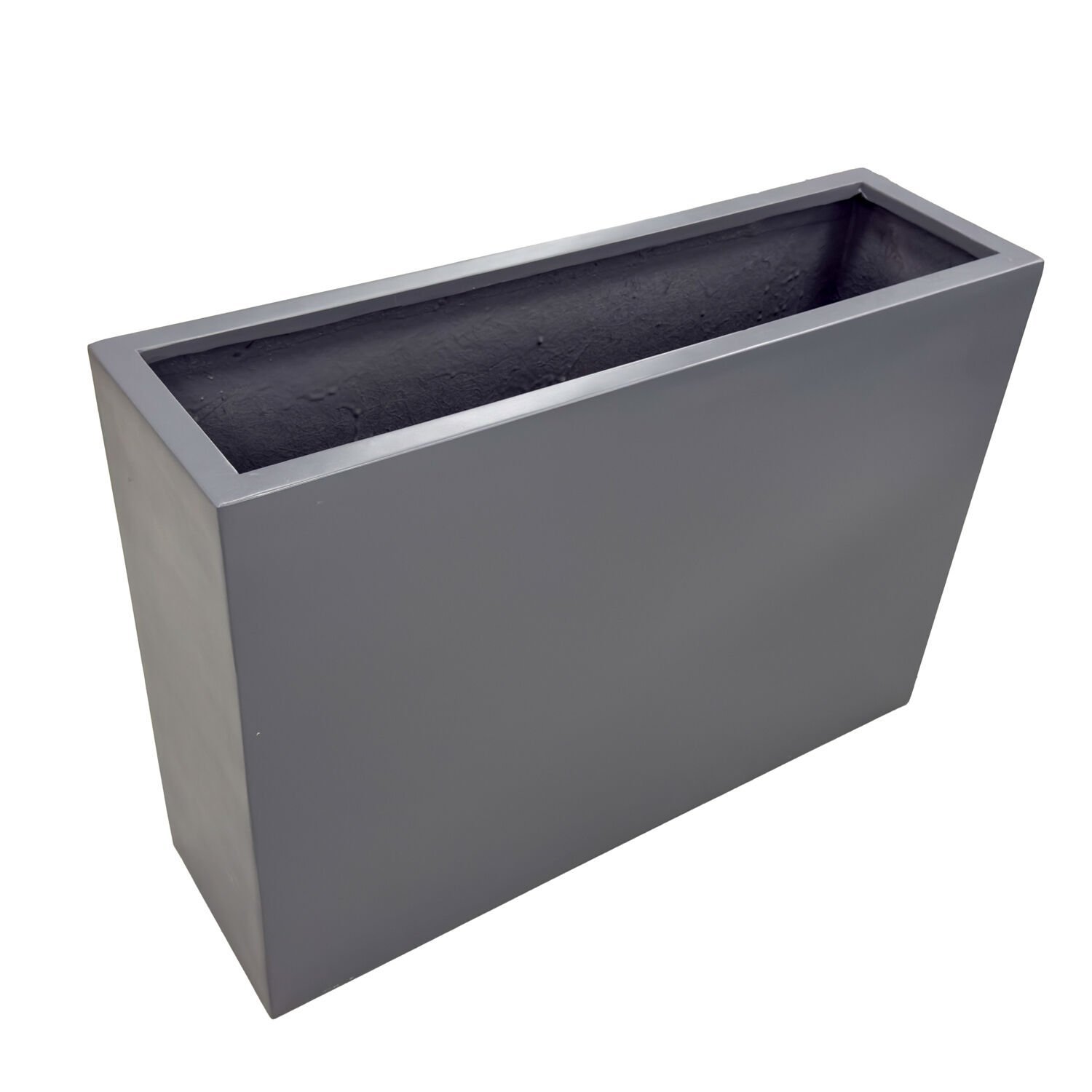 Fiber Saksı, Dikdörtgen Seperatör, Antrasit - 100x70x35 cm