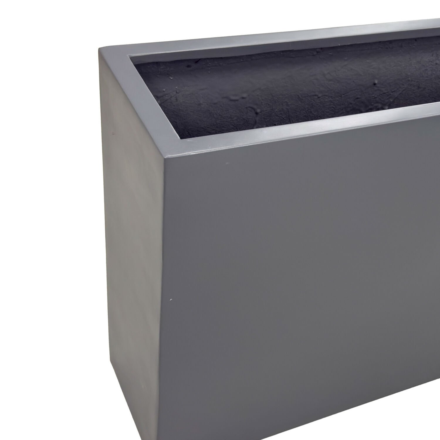 Fiber Saksı, Dikdörtgen Seperatör, Antrasit - 100x70x35 cm