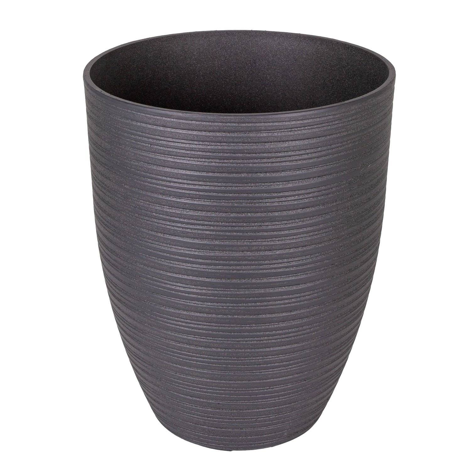 Oval İç ve Dış Mekan Saksı Antrasit Gri Küçük Boy 28x28x34,5 Cm.