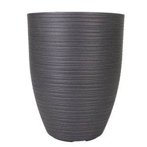 Oval İç ve Dış Mekan Saksı Antrasit Gri Küçük Boy 28x28x34,5 Cm.