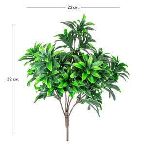 Yapay Şeflera Demet, Yeşil - UV Korumalı, Dış Mekan Uyumlu, 32 cm