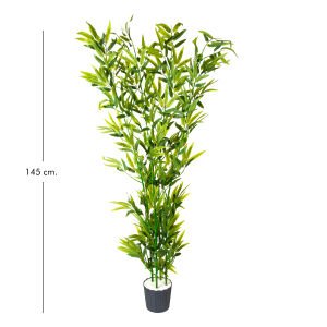 Yapay Bambu Ağacı, Yeşil, 4'lü - 145 cm
