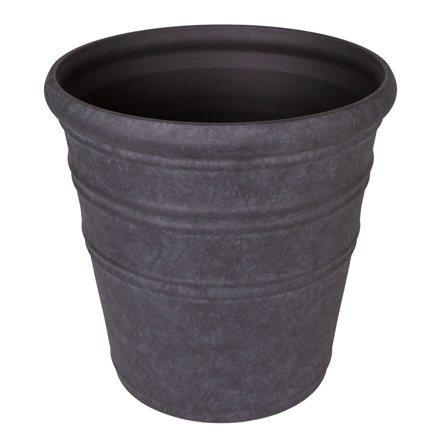 Oval İç ve Dış Mekan Saksı Kömür Siyahı Mini Boy 35,5x35,5x34,5 Cm.