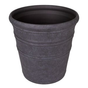 Oval İç ve Dış Mekan Saksı Kömür Siyahı Mini Boy 35,5x35,5x34,5 Cm.