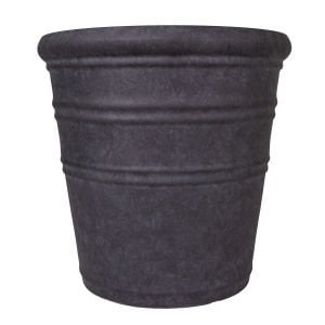 Oval İç ve Dış Mekan Saksı Kömür Siyahı Mini Boy 35,5x35,5x34,5 Cm.