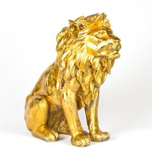 Altın Varaklı Altın Yeleli Aslan Biblo Gold 50x50x24 Cm.